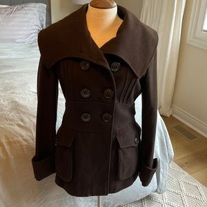Brown wool pea coat
